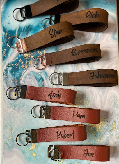 Leather keychain wristlet