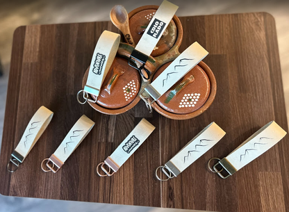 Leather keychain wristlet